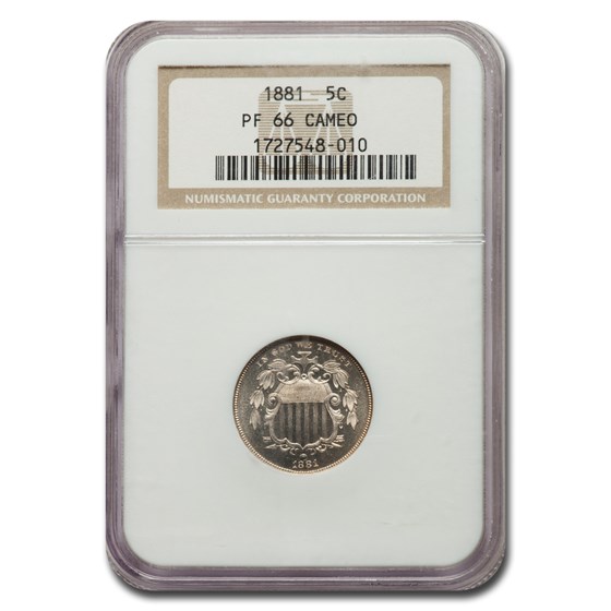 1881 Shield Nickel PF-66 Cameo NGC 1881 Shield Nickel PF-66 Cameo NGC